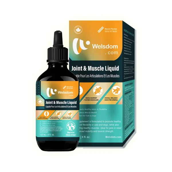 Welsdom Pets Joint & Muscle Liquid – 120mL | Supports Joint Health & Mobility for Cats & Dogs | Promotes Comfort & Flexibility