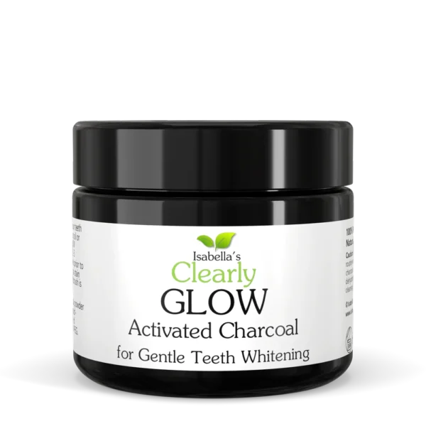 Clearly GLOW Activated Charcoal Powder for Teeth Whitening + Soft Bamboo Toothbrush + Copper Tongue Scraper (Oral Care Set)